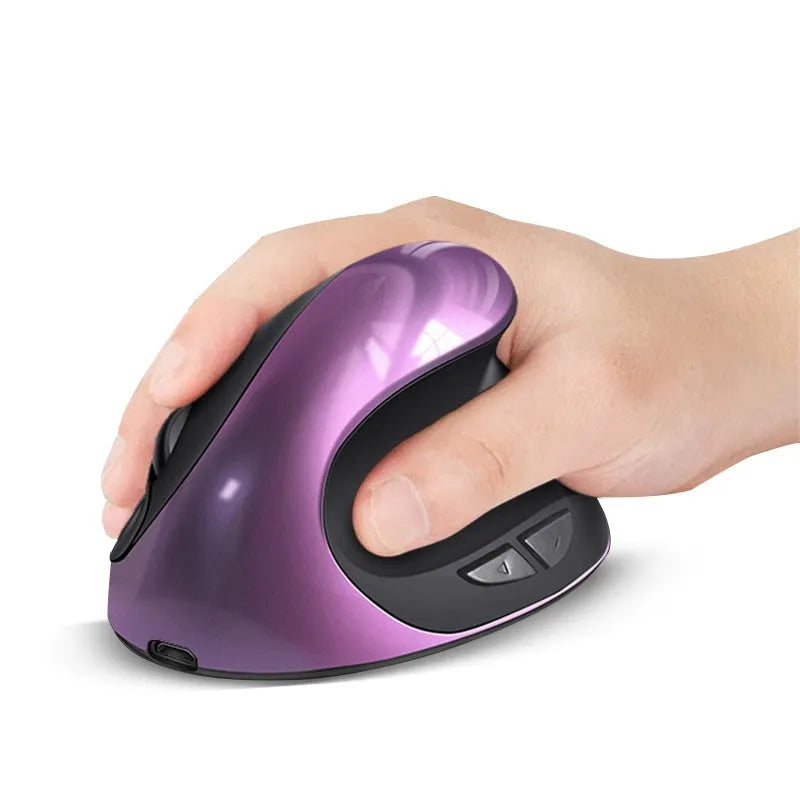 Vertical ergonomic wireless mouse in multiple colour options showing compact 103x60x73mm dimensions