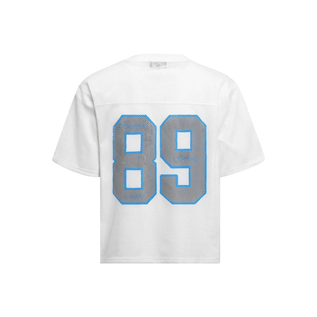 High Street loose-fitting casual T-shirt with alphanumeric printing in white or black colour options