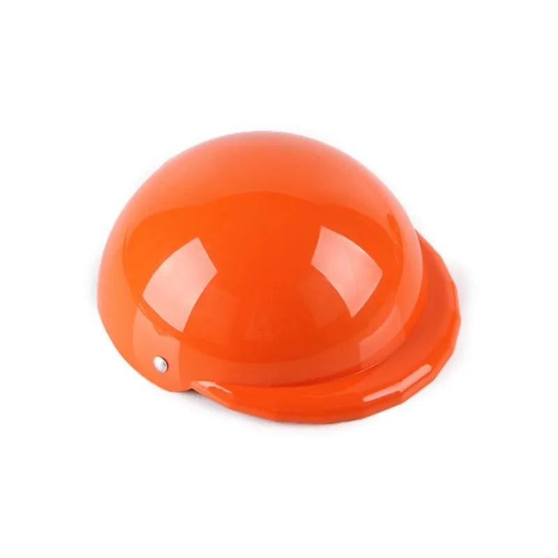 Solid colour plastic dog motorcycle helmet cap in Japanese South Korea style on a pink background.