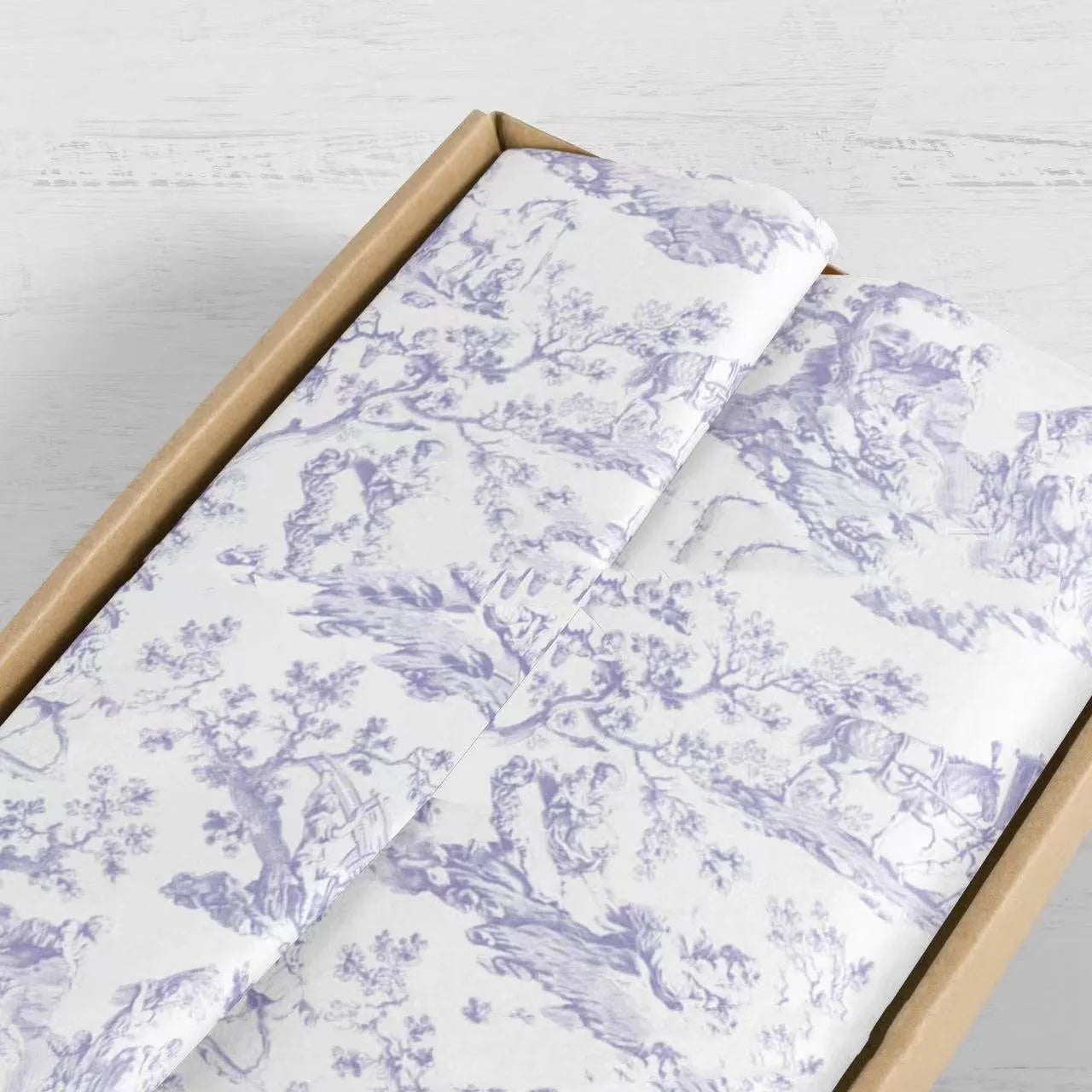 French romance decorative tissue paper sheet measuring 50x70cm in pink purple colour with retro style pattern