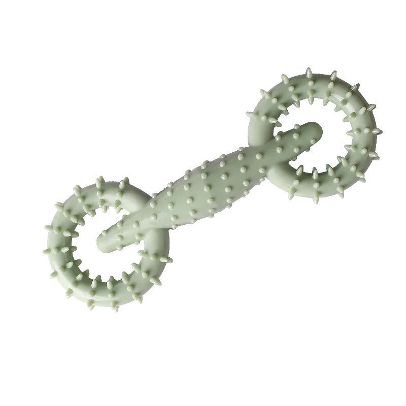 Blue TPR dog chew toy ring measuring 16cm diameter for puppy teething and interactive play