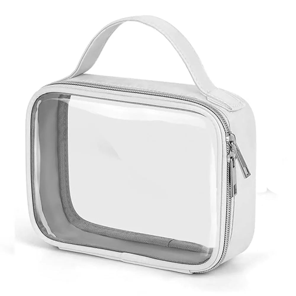 Transparent PVC lipstick storage wash bag with detachable chain in 7.85 inch size