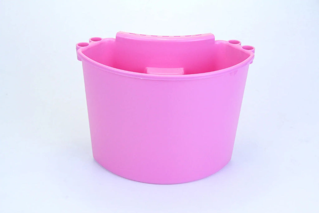 Car washing bucket with side brush holder in black, red, blue, or pink colour options