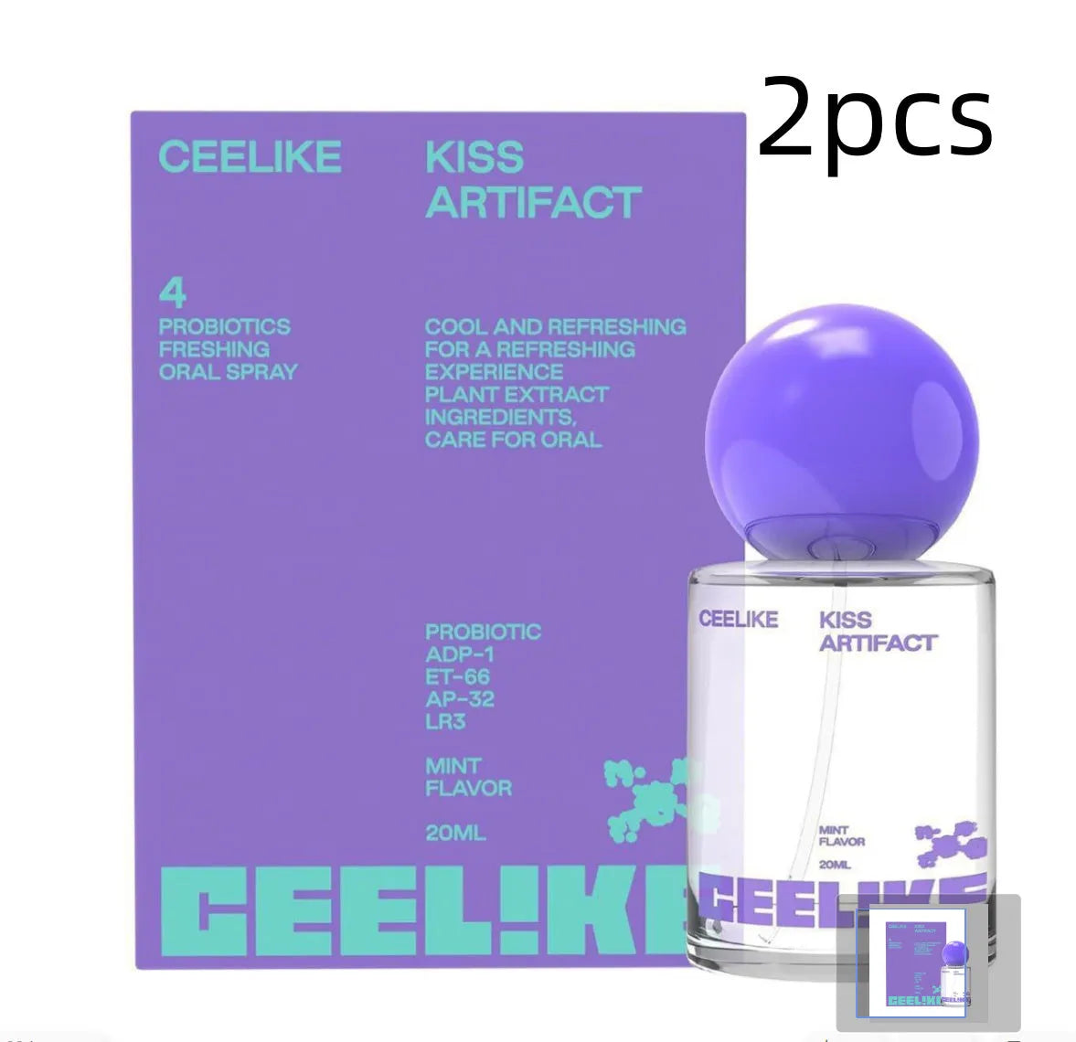 20ml probiotics oral care spray bottle with compact dimensions for portable dental hygiene.