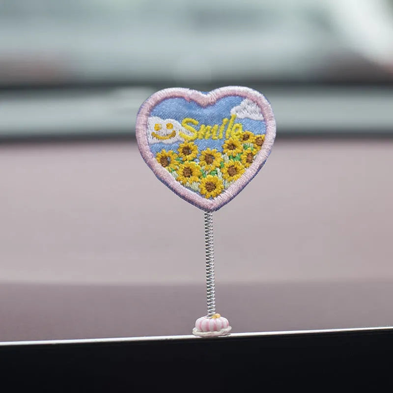 PVC duckling car decoration set with six cartoon ducks and welcome sign for vehicle interior