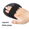 Rubber finger style massage gadget in round cake colour with bath towel