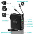 Super QI wireless charging power bank PD20W 10000mAh with travel adapter in black or white