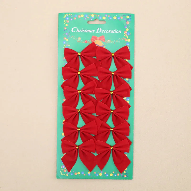 Red, gold, and silver 5 cm polyester Christmas decoration bows for gifts and tree ornaments.
