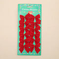 Red, gold, and silver 5 cm polyester Christmas decoration bows for gifts and tree ornaments.