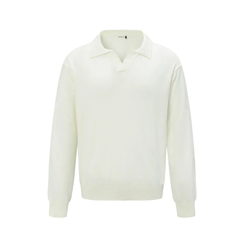 Loose black chemical fibre blend pullover shirt on hanger