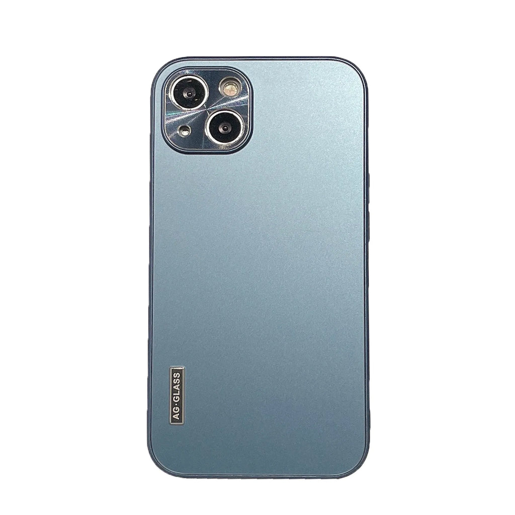 Frosted glass fine hole phone case for iPhone XSmax with metal lens in black