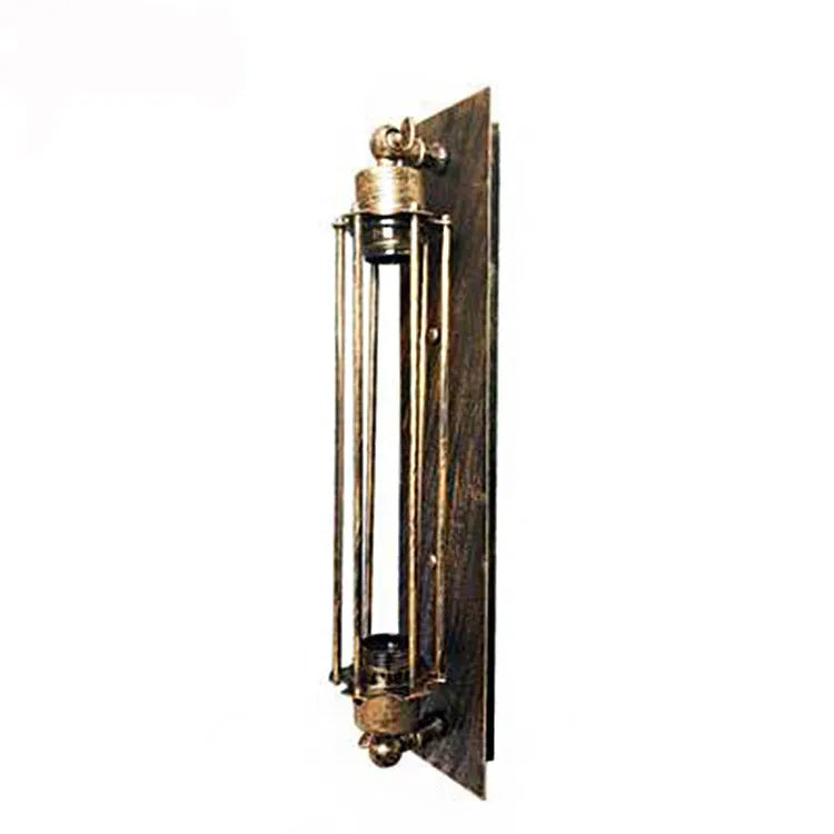 Industrial style retro flute wall lamp in iron with black, bronze, rust, and silver finish options.