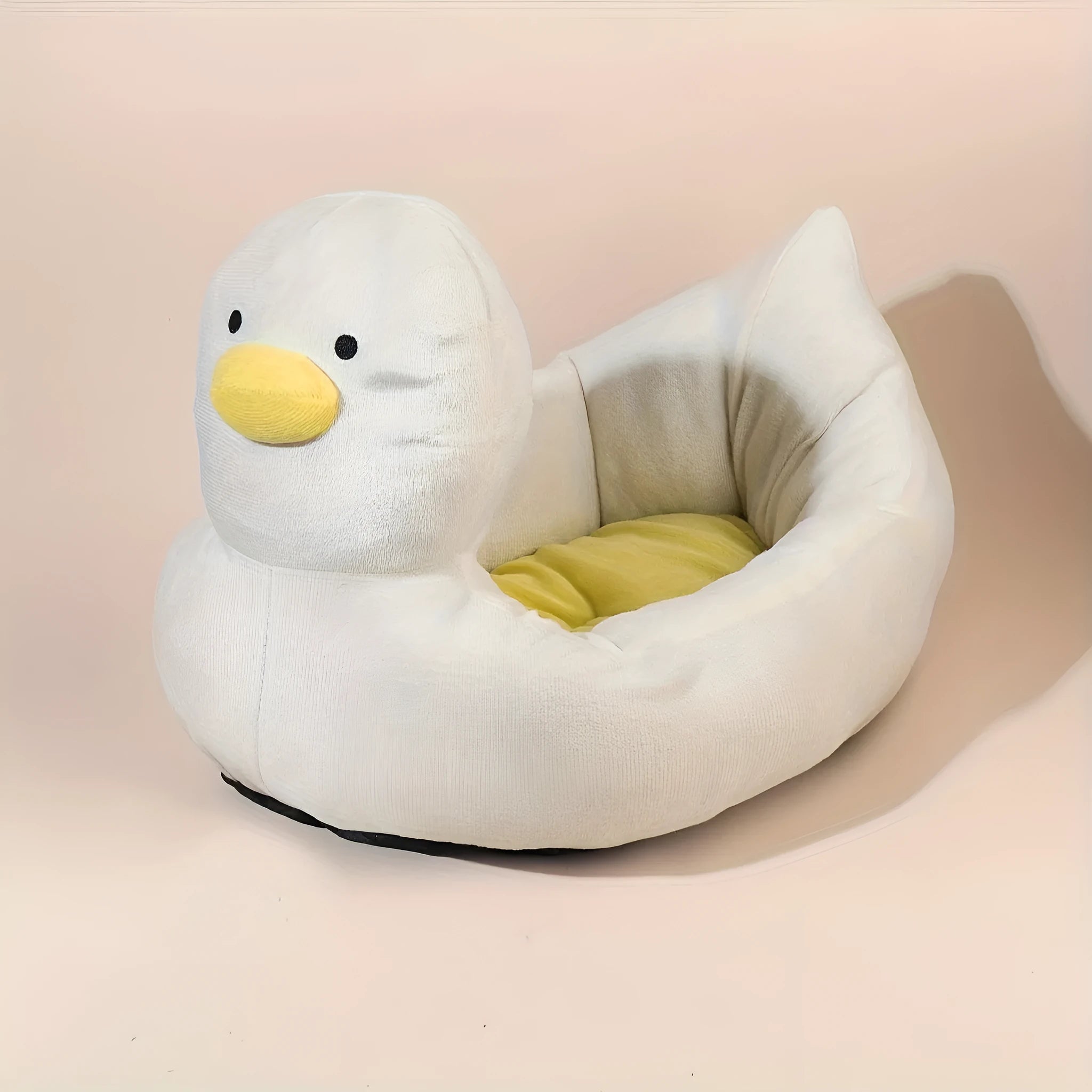 Blue duck-shaped fluffy pet bed sofa for small dogs and cats