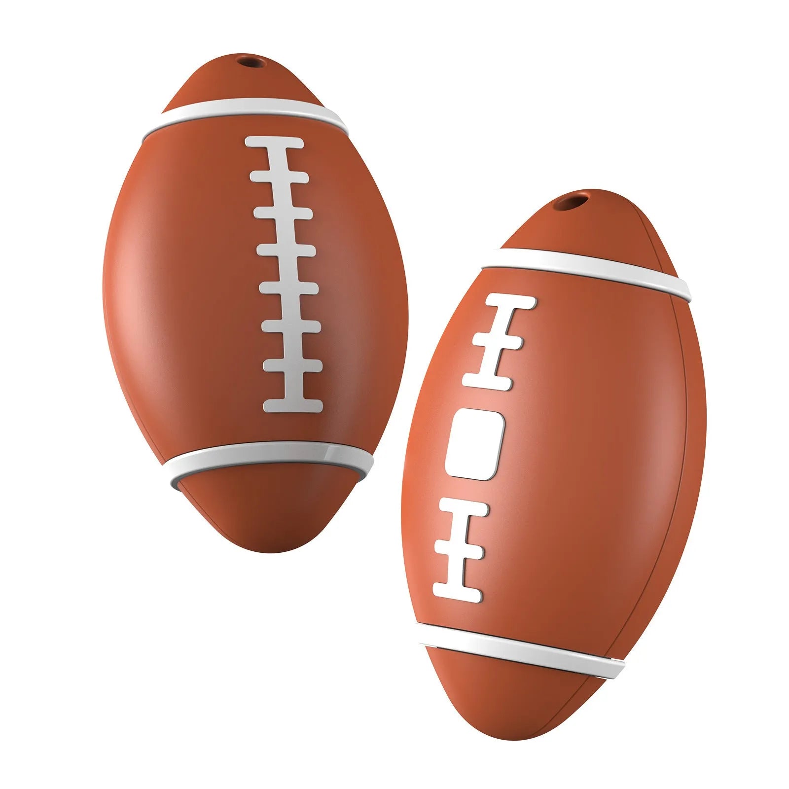 F06 Rugby anti-loss alarm device in black, brown, or green with 31.8mm rugby-shaped ABS plastic housing