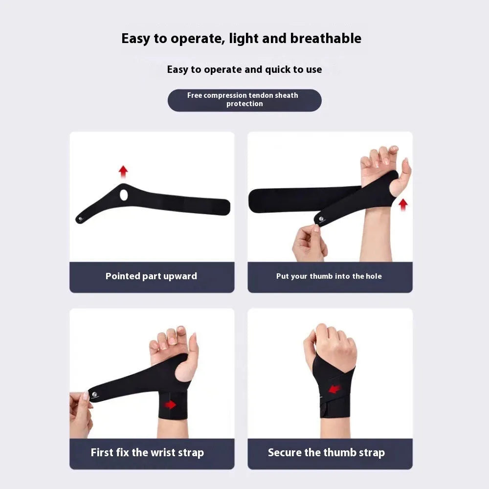 Adjustable athletic wristguards for sports wrist support in black colour