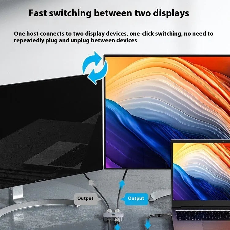 Grey alloy cable separator for HD computer audio video to television line conversion