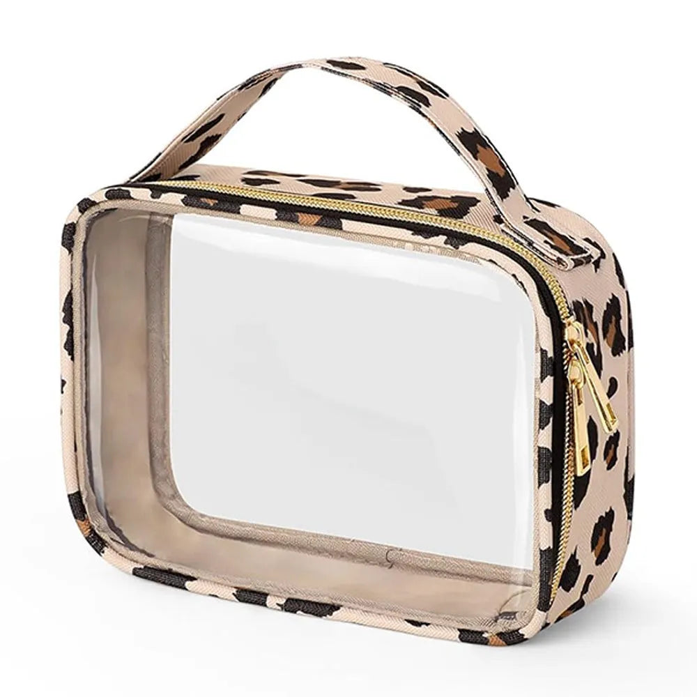 Transparent PVC lipstick storage wash bag with detachable chain in 7.85 inch size