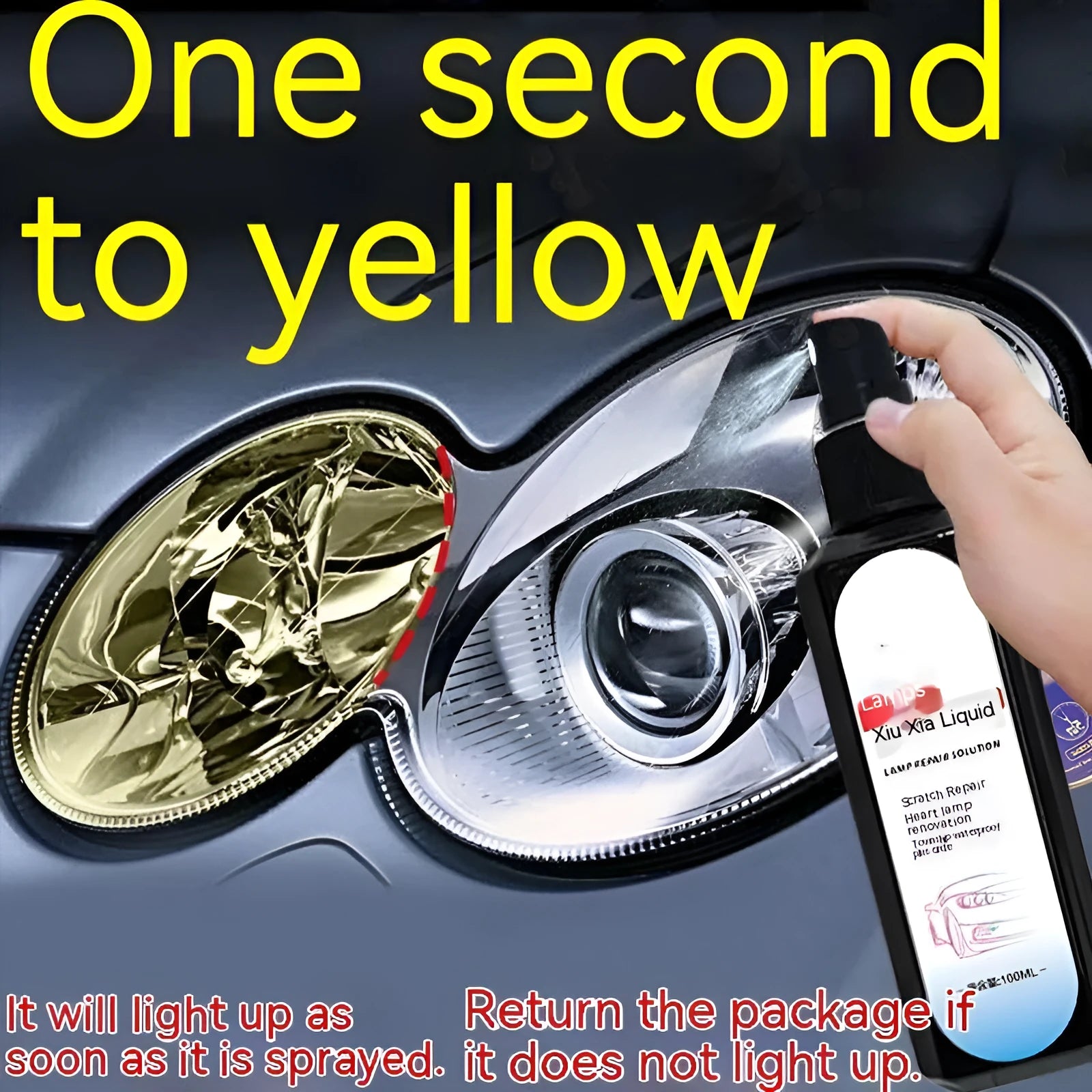 Single 100ml bottle of car headlight renovation repairing liquid for yellowed lamps