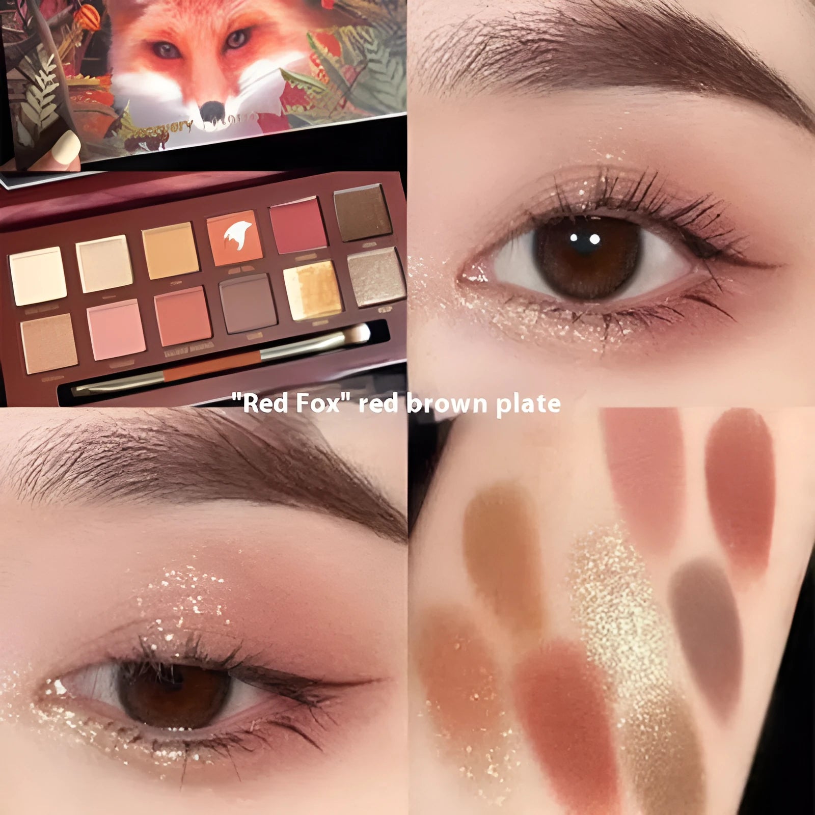 Twelve-colour animal theme eye shadow palette with shimmer and matte finishes