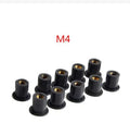 Motorcycle brass nut rubber well nut fasteners in black with M4 M5 M6 thread sizes