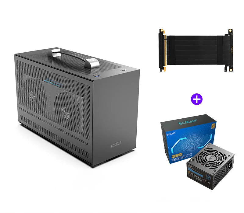 Hummingbird PRO Mini ITX desktop computer case in titanium gray and white colour options