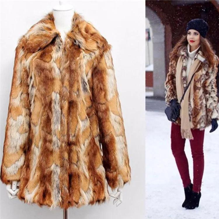 Women's tiger pattern faux fur slim leather jacket on a hanger