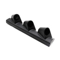 Black ABS instrument mounting bracket for 52mm gauges with three-hole right-drive pattern