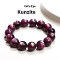 Purple lepidolite crystal bracelet with polished round geometry beads in natural stone colour