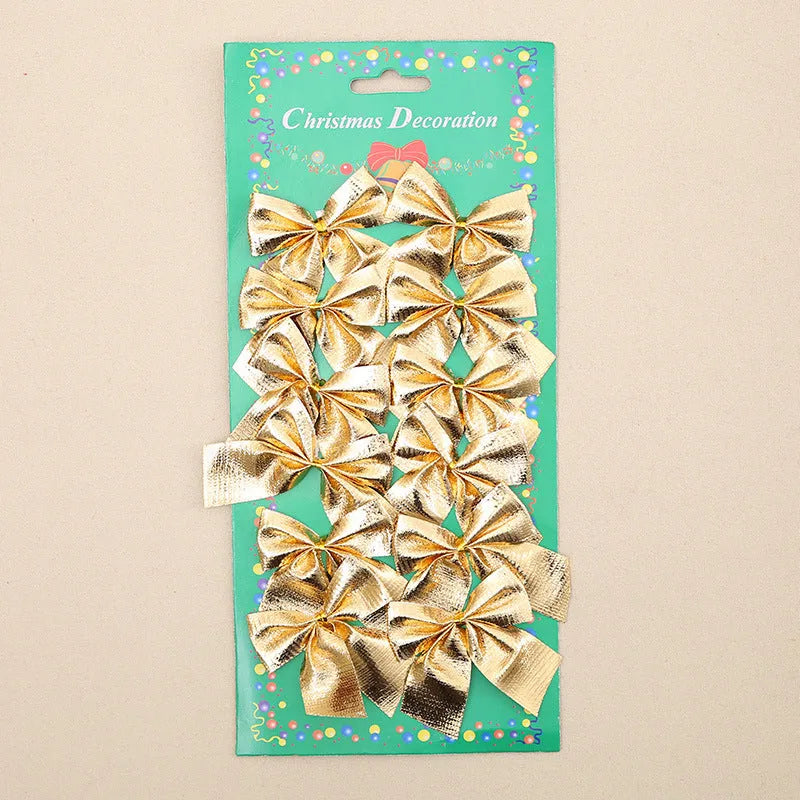 Red, gold, and silver 5 cm polyester Christmas decoration bows for gifts and tree ornaments.