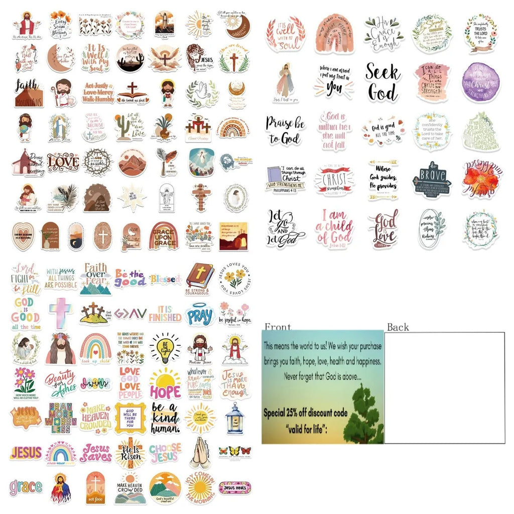 Assortment of 50 printed graffiti design vinyl stickers for personalising laptops and water bottles.