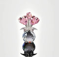 K9 crystal glass rose decoration in geometric shape with Chinese style design