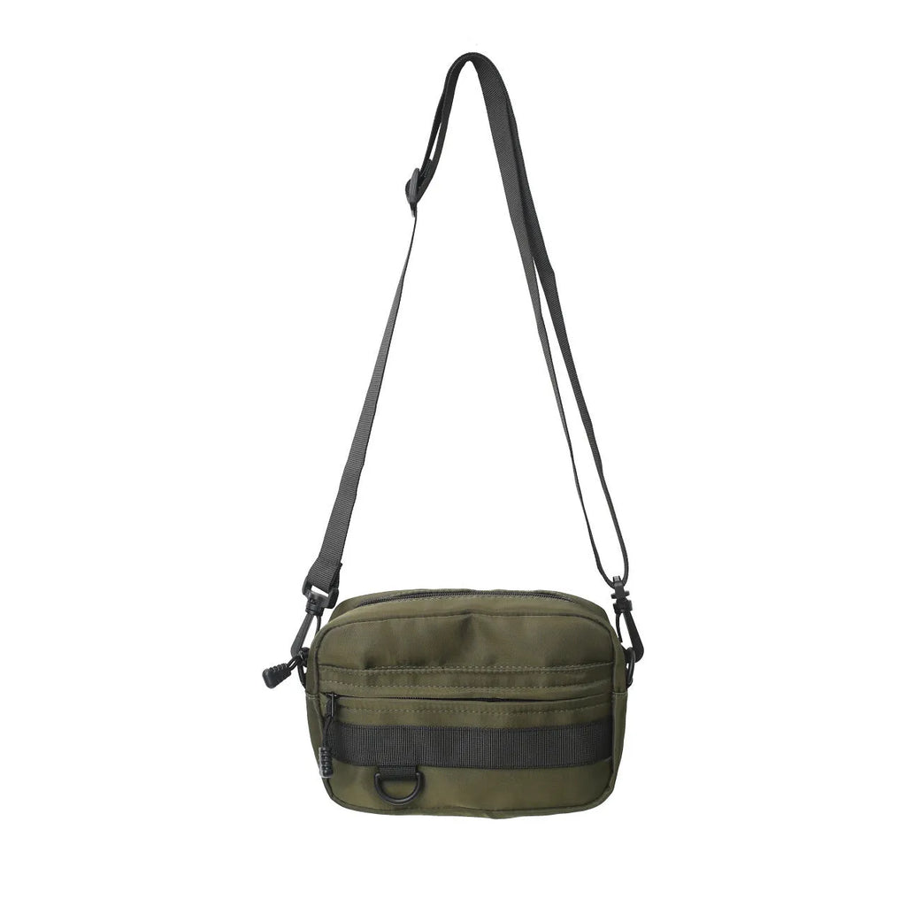 Men's nylon messenger bag in street style with 22cm length and crossbody strap