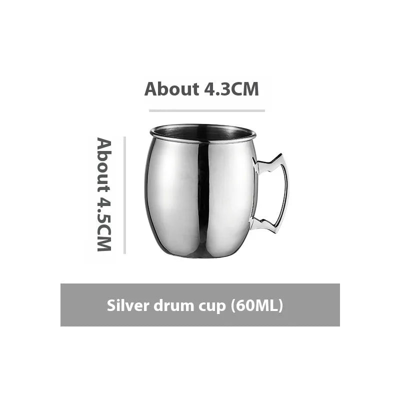 Stainless steel Moscow mule cup with copper plating in metallic finish