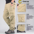 Men's stone washed cotton overalls with velvet lining in khaki, shown in a loose, straight-leg fit.