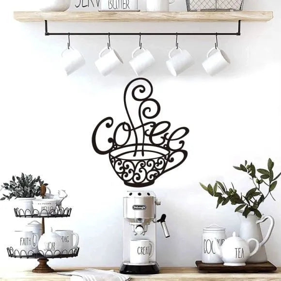 Black wrought iron English letters silhouette wall decoration with contemporary design