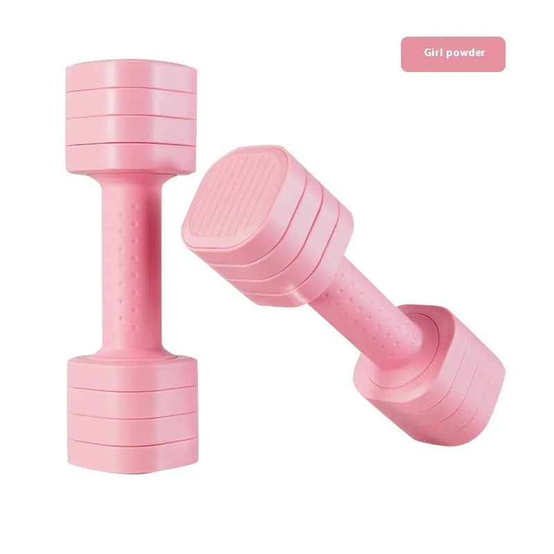 Detachable pink dumbbell set for women's fitness weighing 5lb with ABS plastic construction