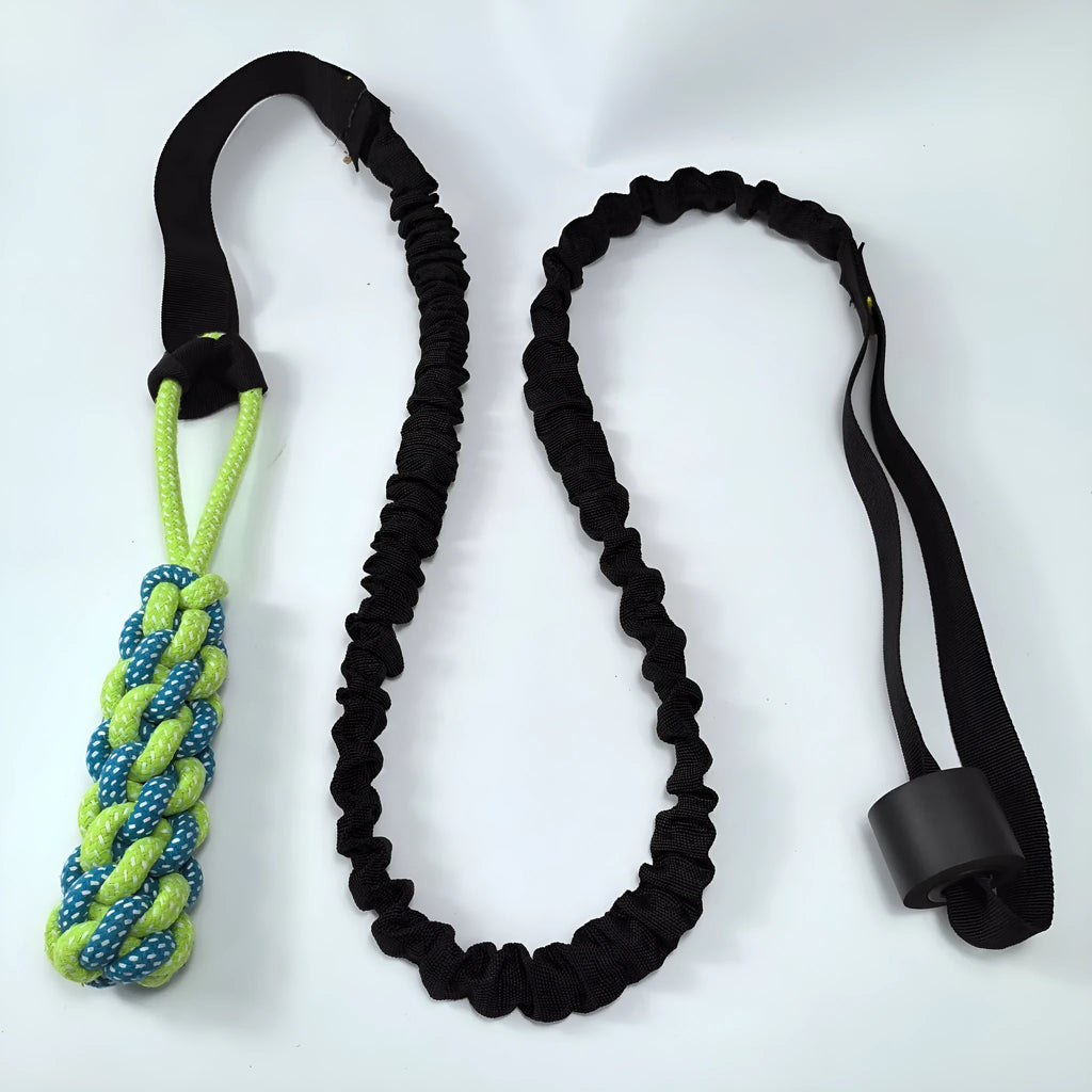 Green corncob design dog tug rope toy made from cotton thread for bite and pull play