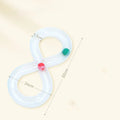 Blue and white interactive cat toy turntable track ball set with teasing stick for kitten play