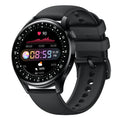 Smart health monitoring watch with 1.32 inch screen on silicone wristband in leather finish