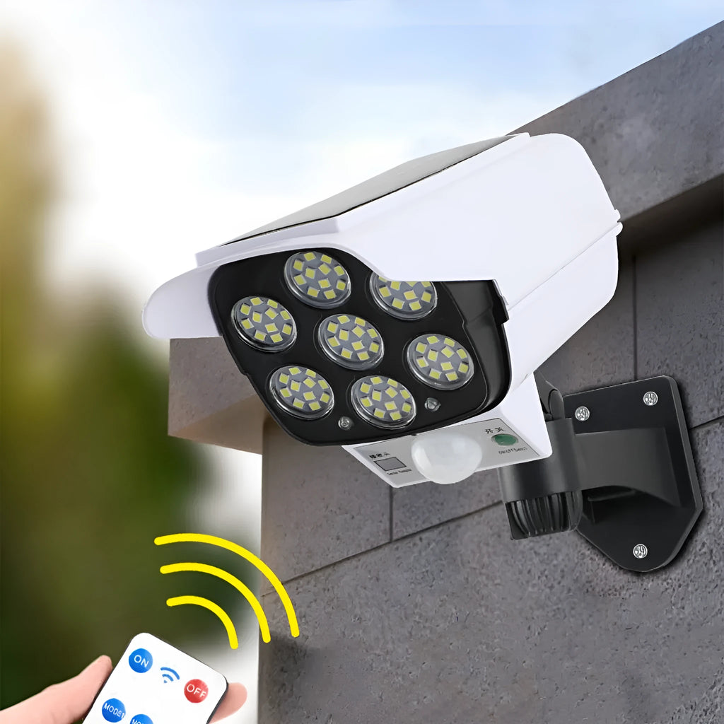 Outdoor LED solar simulation monitor lamp with waterproof induction for courtyard and road security lighting