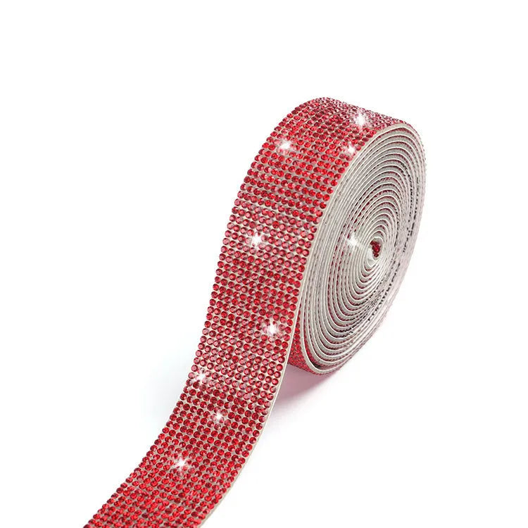 Glass water drill strip for self-adhesive clothing decoration in white or AB colour with electroplating treatment