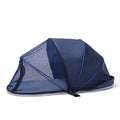 Portable folding cat tent with half mesh design in blue colour
