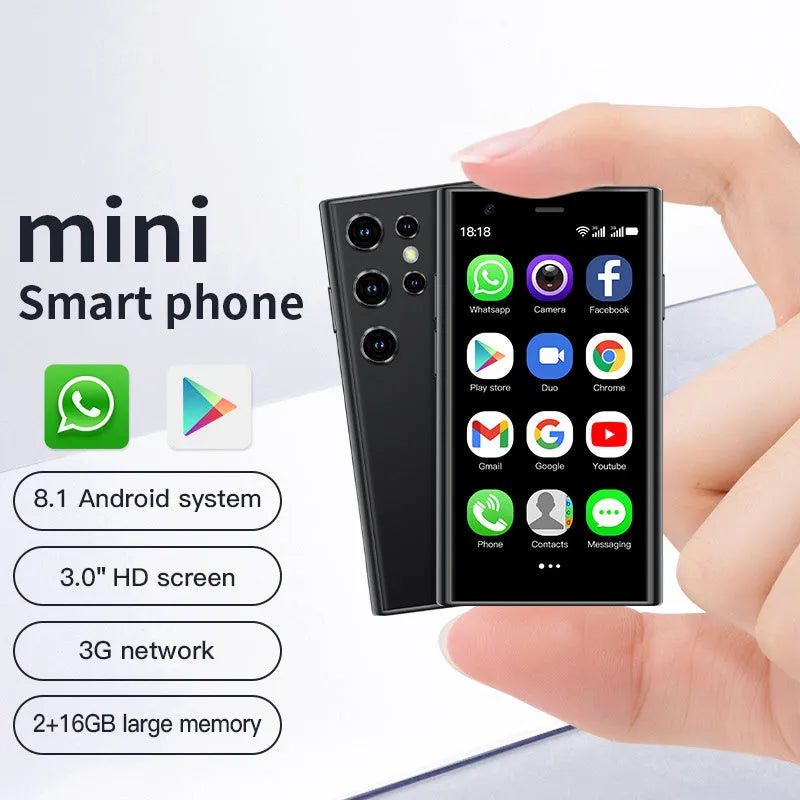 S23PRO & XS15 mini smartphone in black, green, or pink purple with 30cm screen.