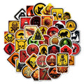 Waterproof warning stickers pack for helmets and outdoor equipment