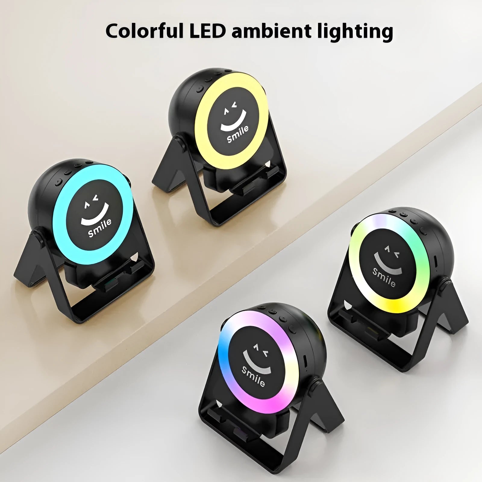 Induction bracket rechargeable Bluetooth speaker with LED lighting effects in black colour option