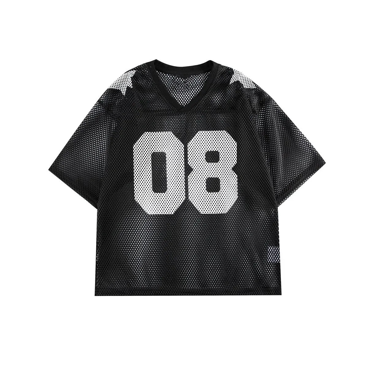 Loose-fit half sleeve shirt with letter pattern in black or navy blue colours