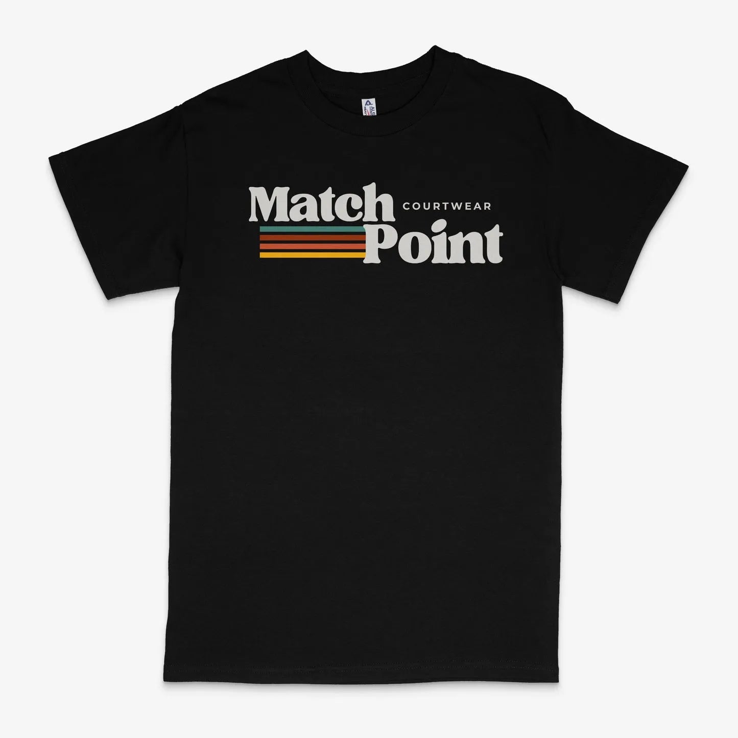 Black men's T-shirt with 3D digital printed pattern, round neck and short sleeves
