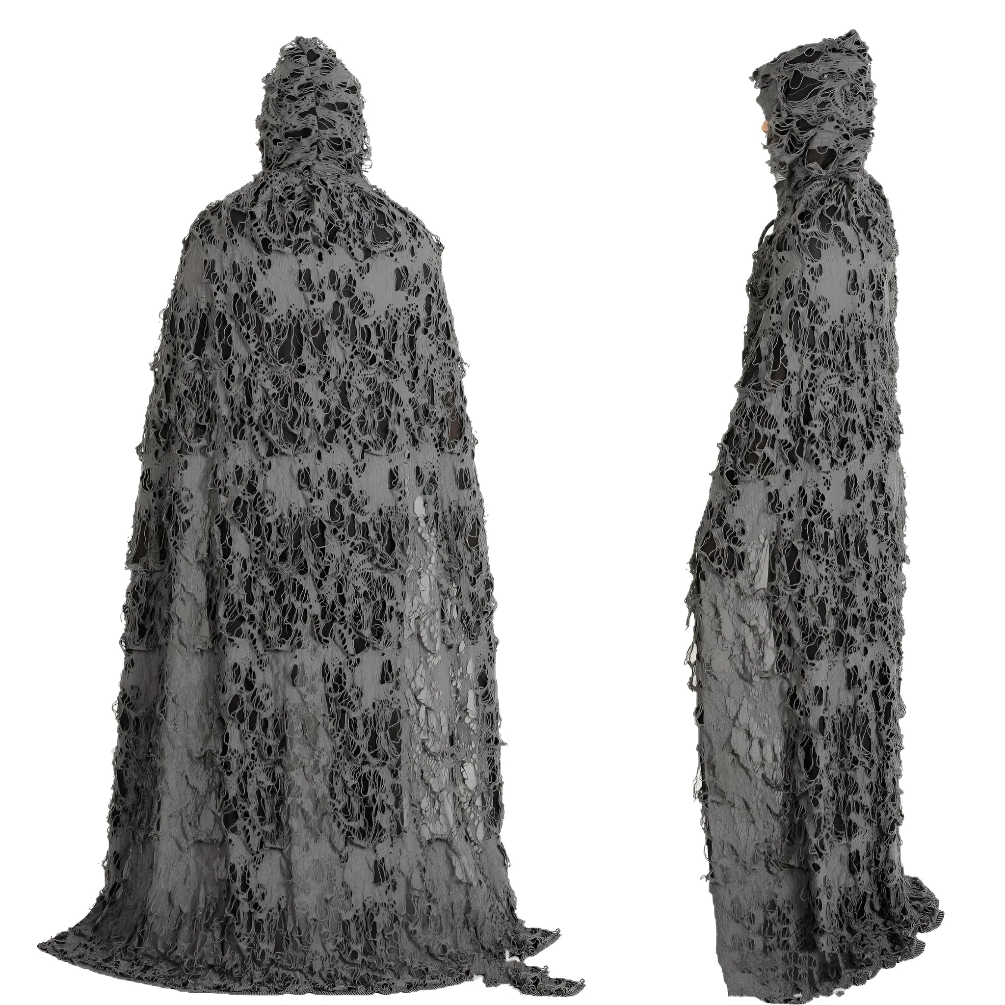 Hooded rag cloak in cloth material, Halloween costume, sizes 110cm 130cm 150cm