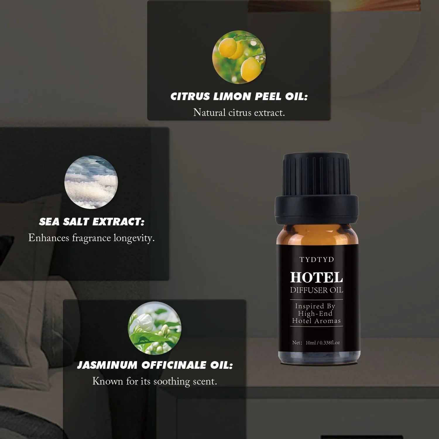 10ml bottle of natural plant fragrance essential oil for aromatherapy and universal skin use