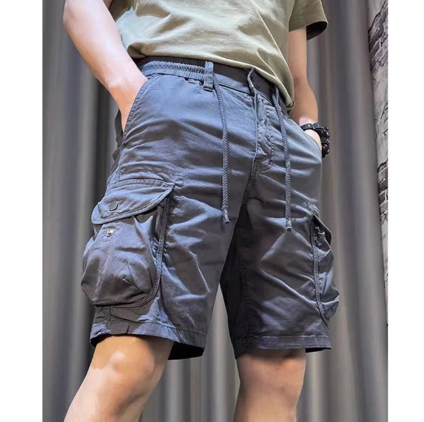 Loose straight Korean style overalls pants with multiple pockets in black colour